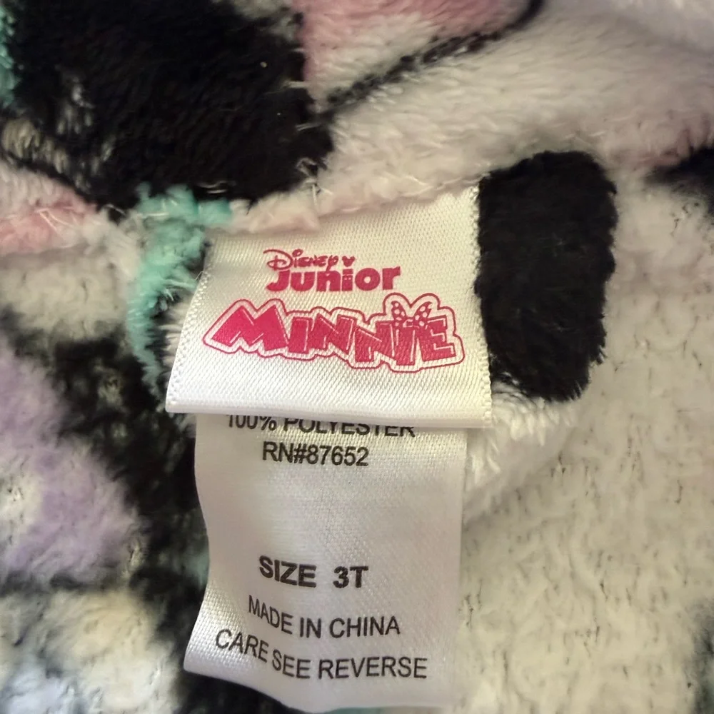 Disney White Minnie Mouse Fleece Robe with Pastel Bows - Picture 6 of 10